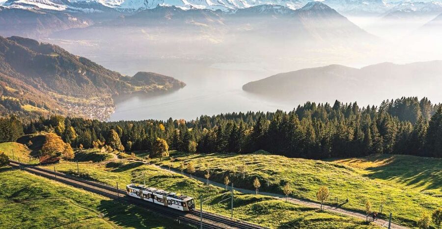 From Lucerne: Classic Rigi Round Trip - The rack railway up to Rigi Kulm: old-school engineering with real payoff