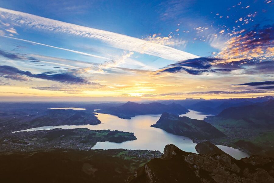 From Lucerne: Mt. Pilatus Gondola, Cable Car, and Boat Trip - Dragon Ride aerial cableway to Pilatus Kulm: helicopter-window energy