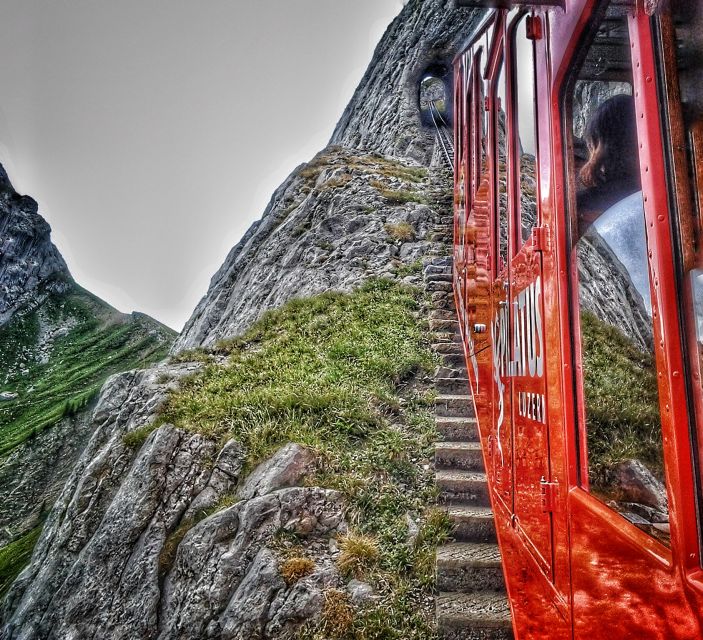 From Luzern:Small Group Tour Golden Roundtrip to Mt. Pilatus - Cableway descent via Kriens: the ride down is scenic, not rushed