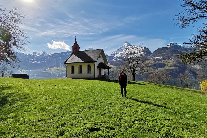 From Zurich: Breathtaking waterfall and lakes private tour - Linthal in UNESCO Sardona: walking behind the falling water