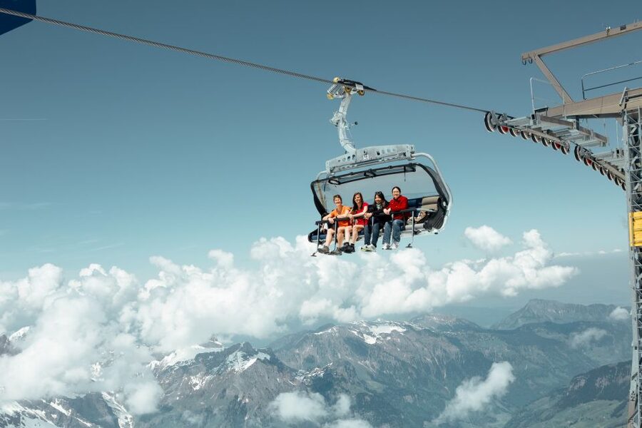 From Zurich: Engelberg, Titlis, and Lucerne Day Tour - Riding up Titlis in the Rotair: the 360° viewpoint does the heavy lifting