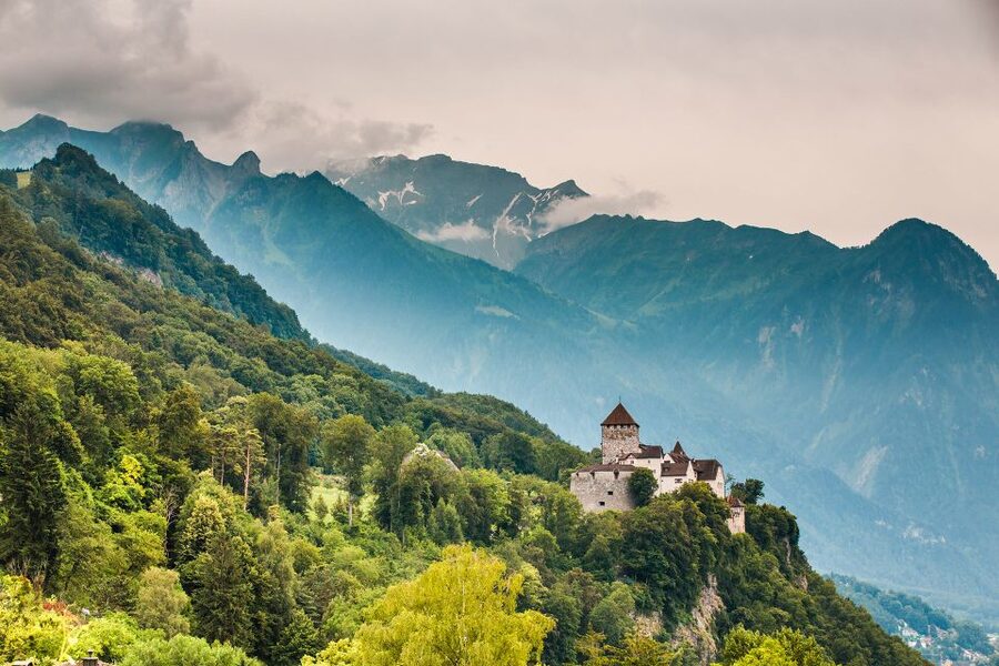 From Zurich: Private 4 Countries in 1 Full-Day Tour - Vaduz, Liechtenstein: Peter-Kaiser-Platz and Vaduz Castle in a small country