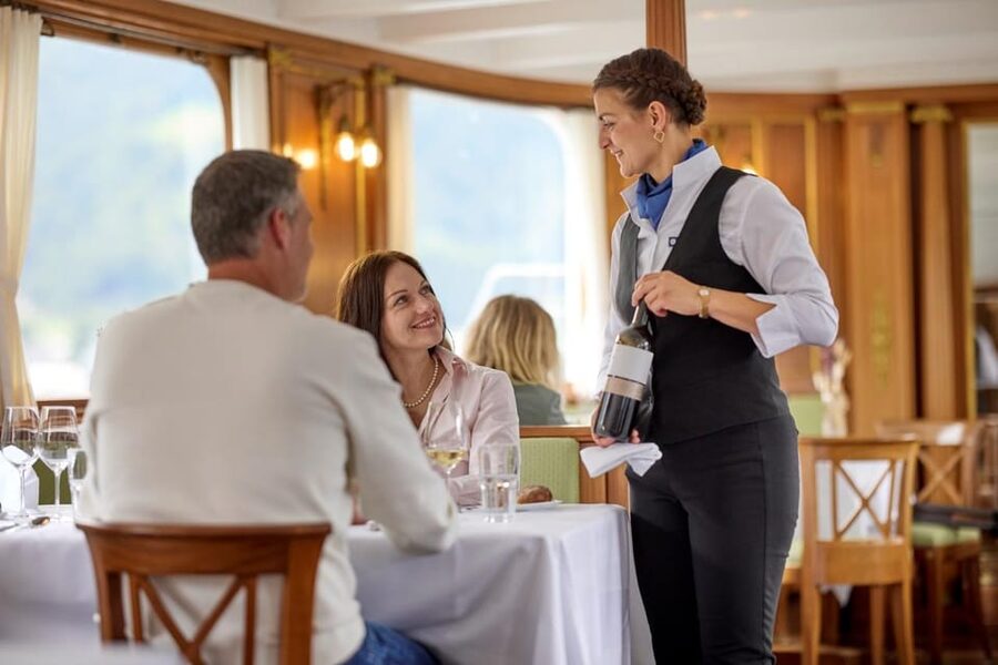 Lucerne: Legends of Lake Lucerne - Steamboat Experience - The five-course regional menu (and the “flying service” that keeps you on deck)