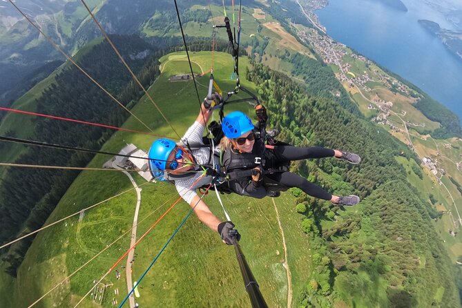Tandem Paragliding Flight in the Lucerne Region - Landing Point: Set Aside for Paragliders, Not Random Grass