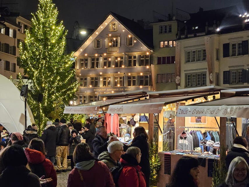 Zurich Christmas Market Tour - Old Town street walk past Grossmünster to Münsterhof’s standout market